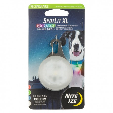 SPOTLIT XL RECHARGEABLE DISC-O SELECT COLLAR LIGHT