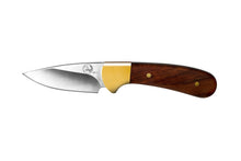 Load image into Gallery viewer, Fixed Blade Skinning / Hunting Knife with Woodern Handle, 76mm 9CR Steel Blade with Leather Sheath
