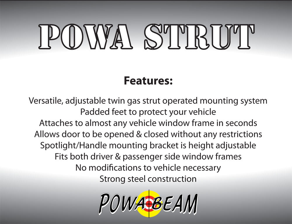 Powa Strut Window Mount for Spotlight - Bracket Only - Powa Beam